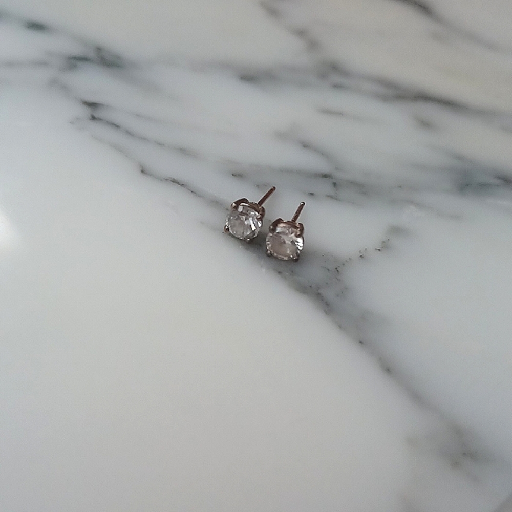 Sterling Silver and White/clear crystal earrings timeless stud earrings classic